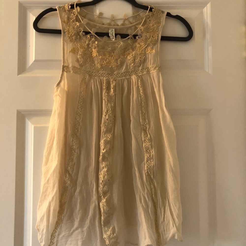 Free People lace detailed sleeveless top